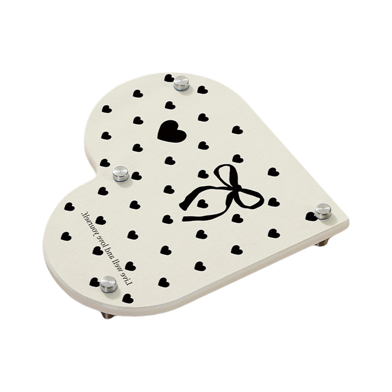 Qusinfc Silica Mud Hygienic Tray Adorable Heart Designs Bottom for Bathroom Counter Organization Bathroom Countertop Storage Tray