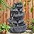 Ehozirta 5-Tier Cascading Rock Fountain with LED Lights – Outdoor Waterfall Feature for Garden, Patio & Backyard – Weatherproof Resin, Soothing Water Flow & Feng Shui Decor Black