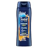 Suave Men 3 in 1 Mens Body Wash, Body Soap for Hydrated Skin and Hair, Hair, Face and Body Wash, With an All day Fresh Scent 18 oz