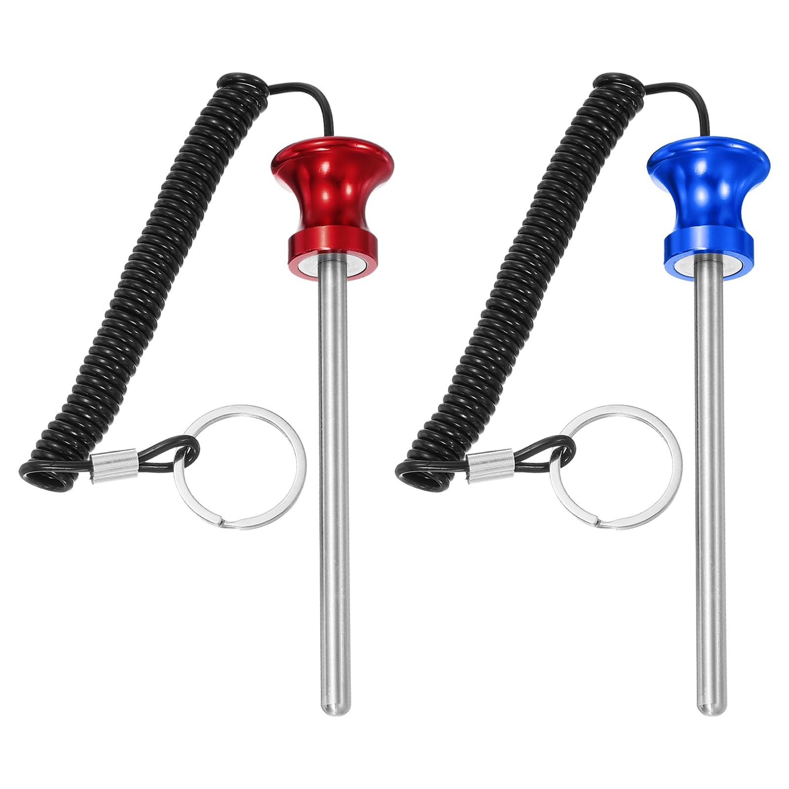YELARXI Weight Stack Pin, Weight Gym Pin Strength Training Equipment Replacement with Pull Rope, 0.3 x 4.7 Inch Fit for Commercial Home Gym Club Machine Accessories (2 Pack, Blue/Red)