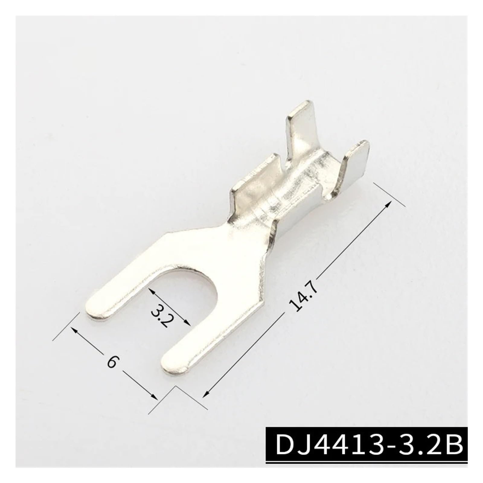 Connettori for cavi, 50 pezzi Terminale a forcella a crimpare pressato a freddo Capocorda di messa a terra DJ4413-3.2B(500 pcs)