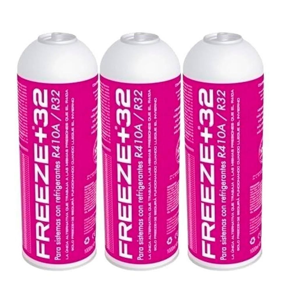 3 Botellas Gas Ecologico Refrigerante Freeze Organico +32 350Gr Sustituto R32, R410A