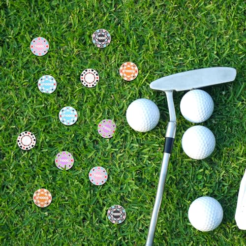 WinnerWhy 12 peças marcadores de bola de golfe fichas de pôquer marcador de golfe presente acessório