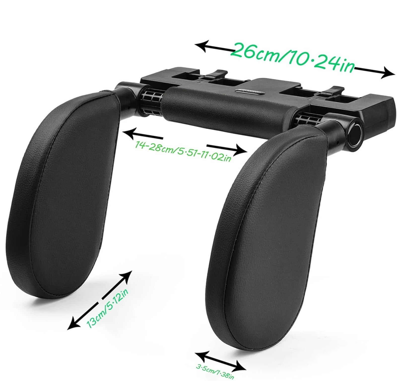 Poduszka podtrzymująca kark Poduszka zagłówka samochodu, zagłówek Road Pal z zagęszczonej pianki Memory, poduszka podtrzymująca szyję(A05-black2pcs)