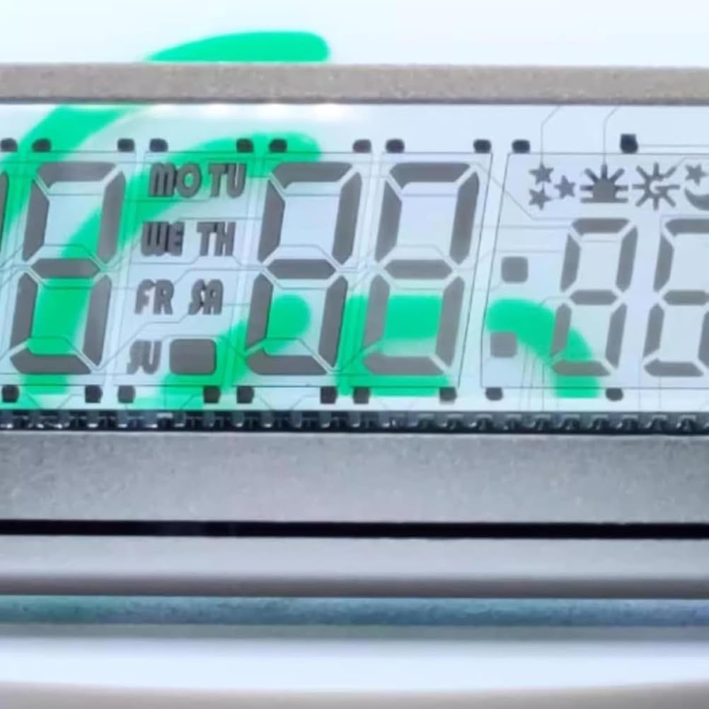 Zegar z próżniowym wyświetlaczem fluorescencyjnym, cyfrowy zegar VFD z pamięcią zasilania, obsługa czasu przez WiFi i wyświetlanie dnia tygodnia/pogody do dekoracji sypialni w pokoju gier.