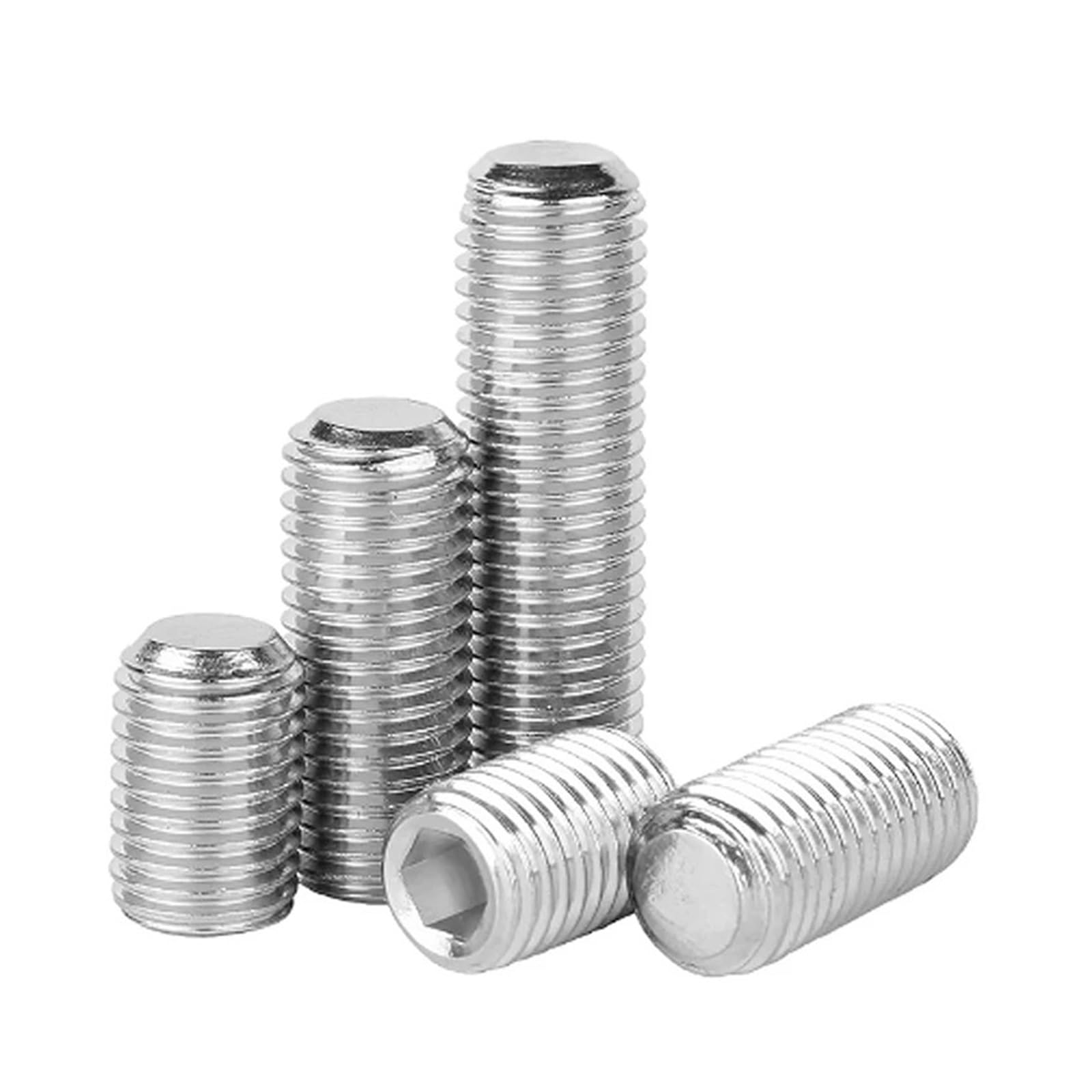 10-20 Sztuk DIN913 304 Gwint Ze Stali Nierdzewnej Wkręty Dociskowe Płaski Punkt Zestaw Gniazd Sześciokątnych Bezgłowy M8-M12 Fine(30mm,(10pcs) M10x1.0mm)