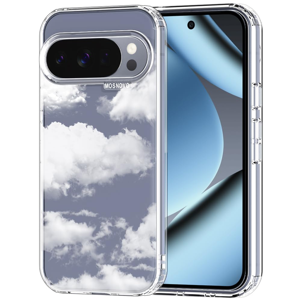 MOSNOVO Case for Google Pixel 9 & Pixel 9 Pro, [Buffertech 6.6ft Military-Grade Drop Protection] [Anti Peel Off Tech] Clear TPU Bumper Phone Case Cover Design - Great Wave — view 16