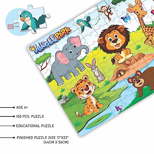 Image of Ankit Toys & Games 100-Piece Jigsaw Puzzle for Kids, Educational, Develops Motor Skills & Cognitive Learning (Jungle Park)