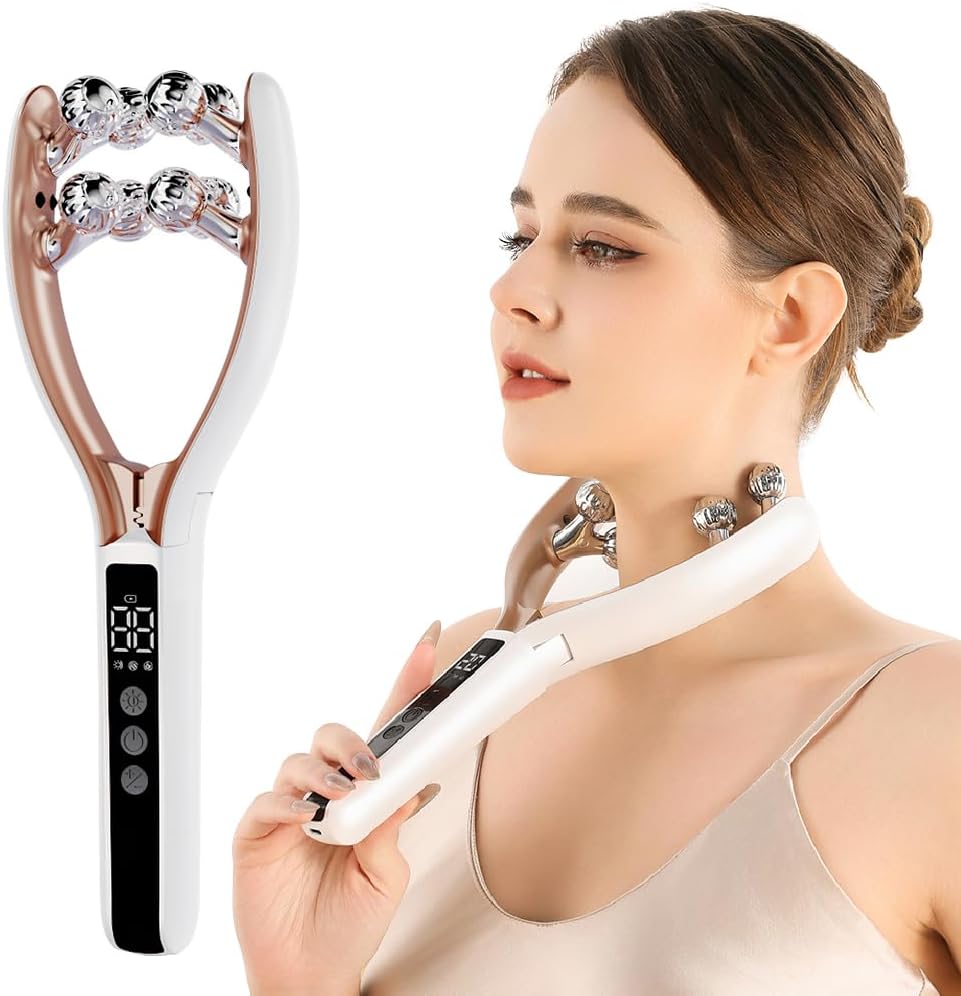 HomeBeyond Facial Massager with 3D Roller, Double Chin Reducer Roller, V face Lift Device, Shaper & Slimmer for Women, Lifting & Toning Tool for Face & Neck, Gentle Contouring & Skincare Absorption