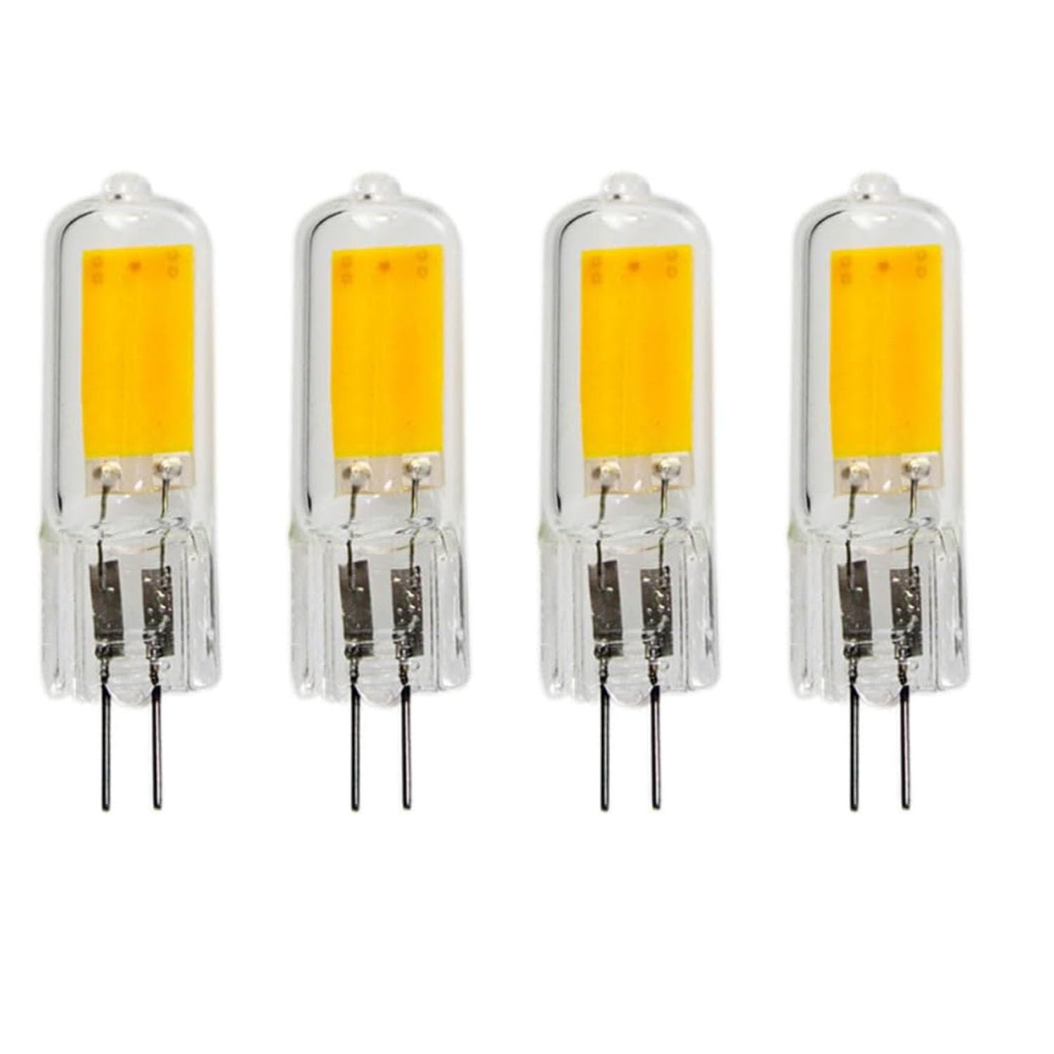 JZLBBC 4PCS G4 Bi-Pin LED Light Bulbs G4 LED Lamp Ac 220V 5W G4 Glass Cob LED Bulb Warm/Cold White Replace Halogen Light Dimmable Warm White,7W,Cold White