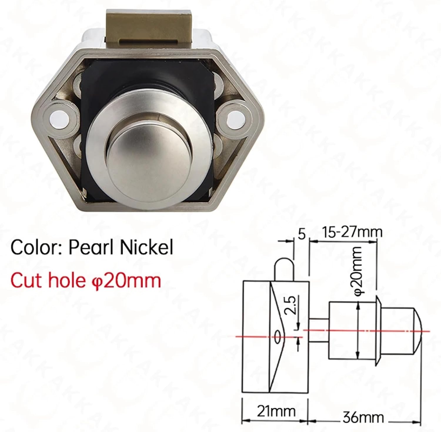 Camper Car Push Lock 20mm RV Caravan Boat Motor Home Cabinet Drawer Latch Button Locks for Furniture Hardware 1Pcs(Small Brown)