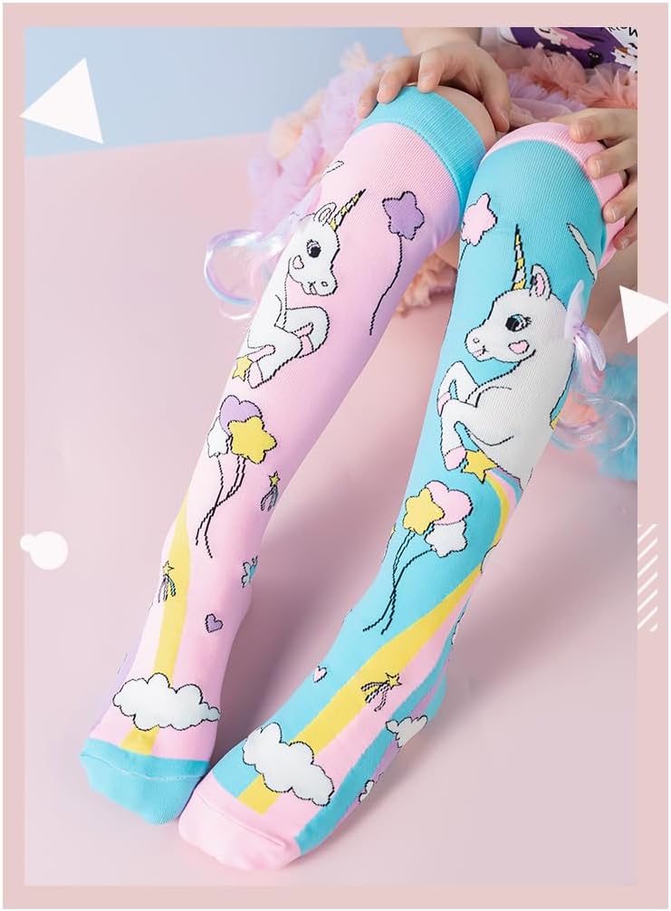 Crazy Silly Funny Socks Gifts for Kids Girls Toddlers Wacky Cool Funky Hilarious Calf Knee High Socks