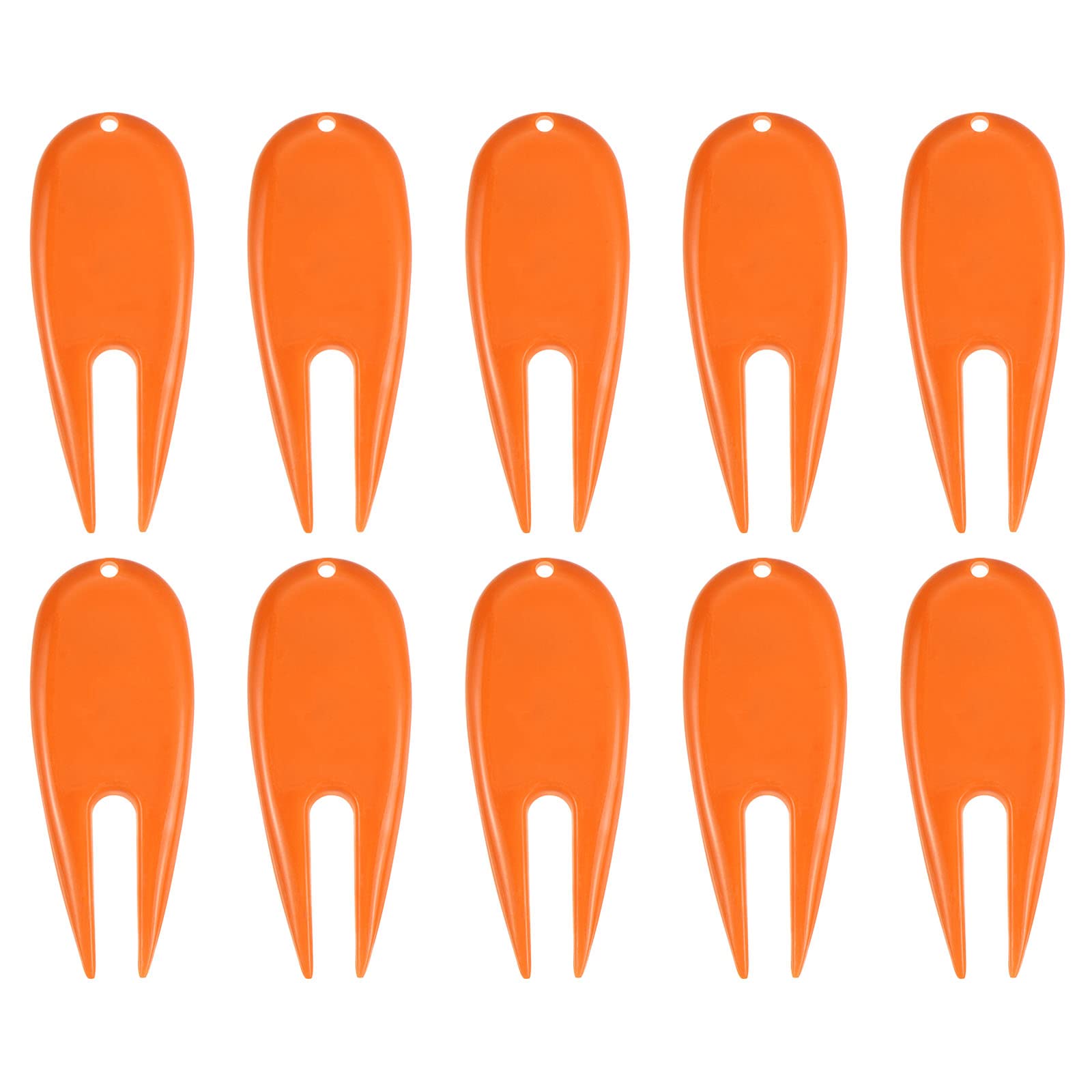 PATIKIL Golf Divot Tool, 10 Pack Plastic Golf Repair Tool Ball Marker for Golfer, Orange