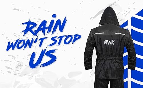 Hwk Motorcycle Rain Suit For Men And Women, Two-Piece Waterproof Motorcycle Rain Gear thumb #4