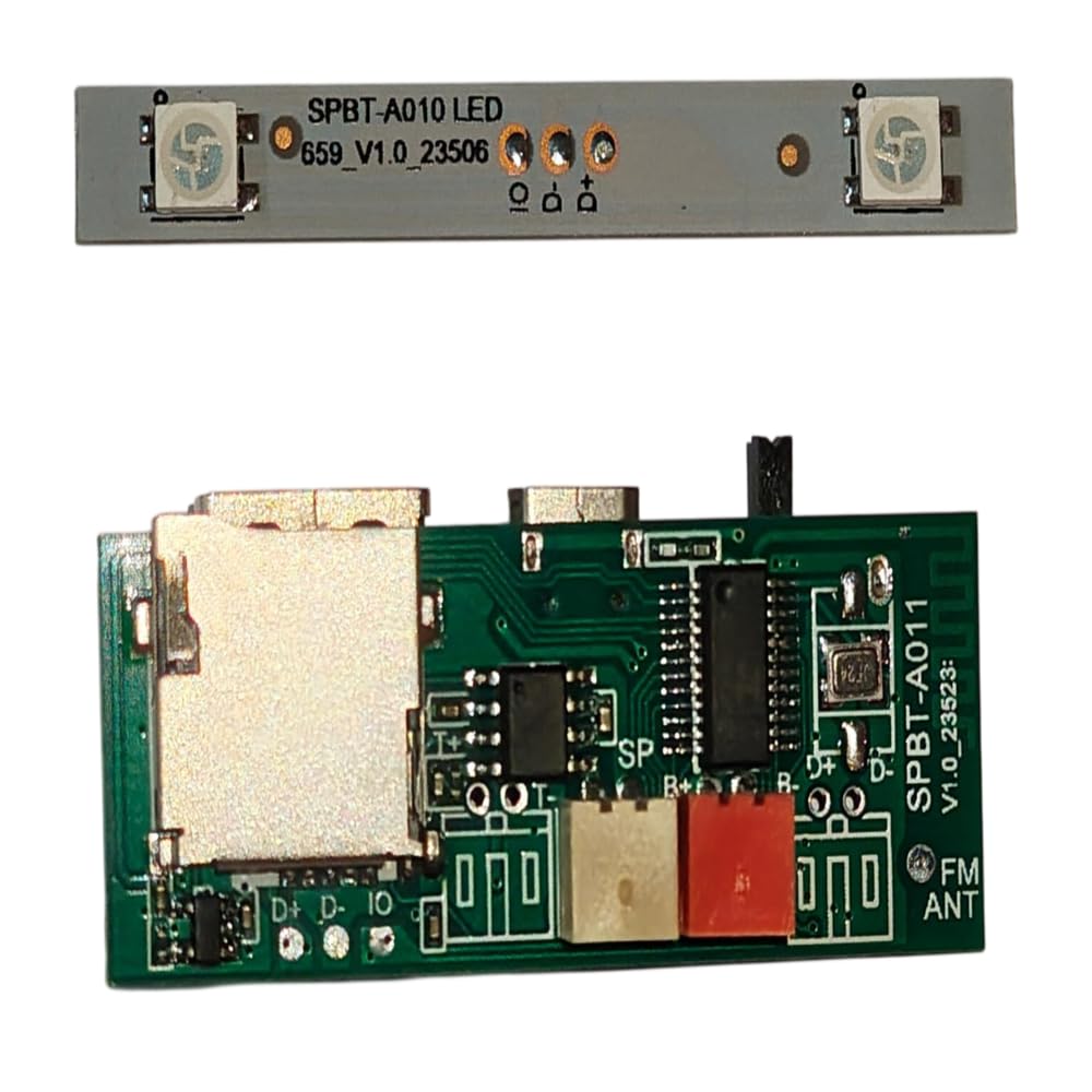Rashri 5V Wireless HI-FI USB/FM/5W+5W Audio Amplifier Bluetooth Circuit Module with Display, Volume, Echo, Mic for Trolley Speaker Decoder Board-image-47