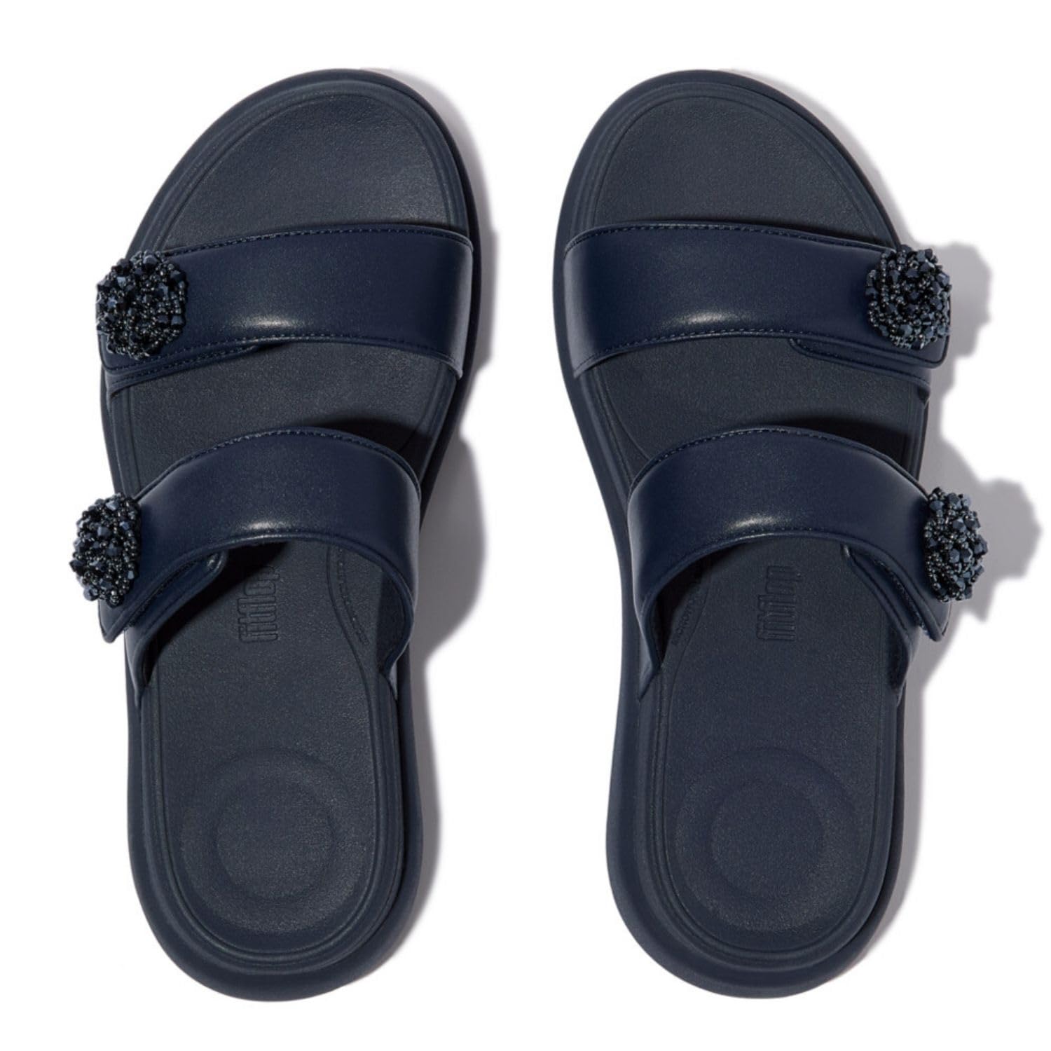 Fitflop Kobiety F-mode Go Beadie-button Adj. Flatform 2-bar SlidesSandał