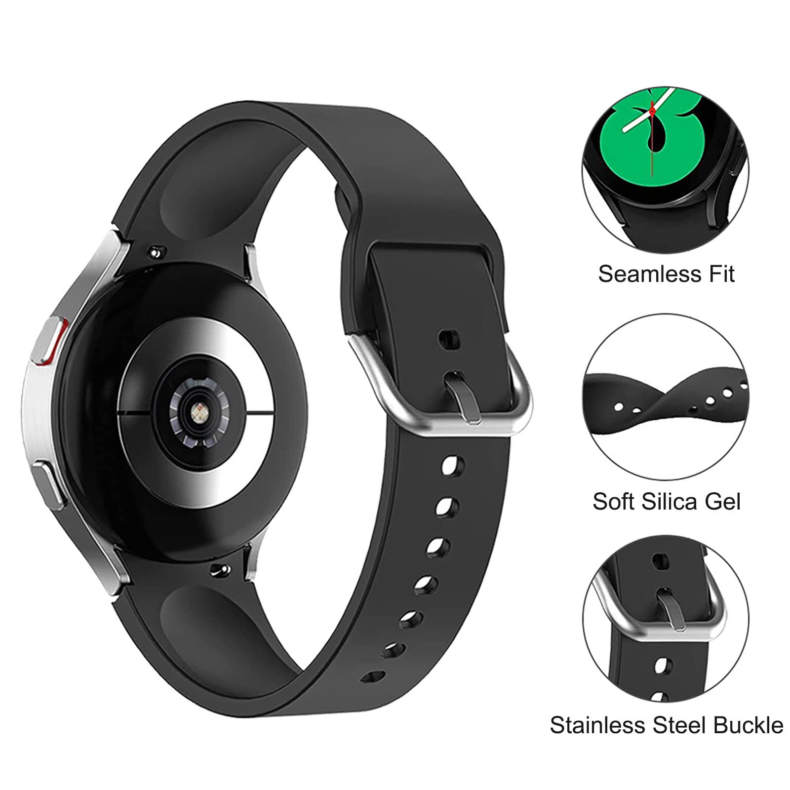 Lot de 10 bracelets de sport en silicone souple compatibles avec Samsung Galaxy Watch 7 6 5 4 mm 40 mm 44 mm, Galaxy Watch 6 4 Classic 42 mm 46 mm 43 mm 47 mm, Galaxy Watch 5 Pro 45 mm, Galaxy Watch
