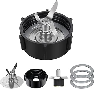 For Oster Blender Replacement Parts with Gasket 6 Pieces for Oster Blender Ice Blade, Black 4961 and Jar Base Bottom 4902 Compatible with Aspas Para Licuadora Oster and Osterizer Classic Blender Parts