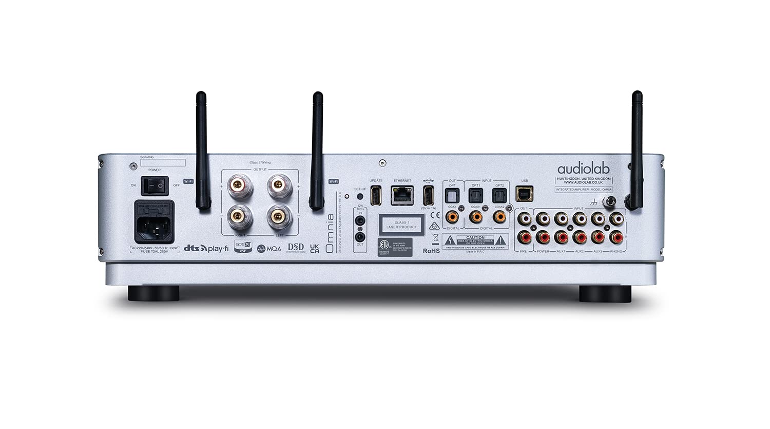 Audiolab Omnia Système de streaming de musique tout-en-un haute résolution avec lecteur CD Play-Fi, MQA, testé Roon (argent)