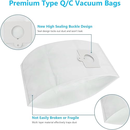 Miniatura 7 de Paquete de 15 bolsas de vacío HEPA tipo Q/C 53292 compatibles con Kenmore Canister Vacuum 81214, 81414, 81615, 81714, BC3005, 200/400/600/700/800,