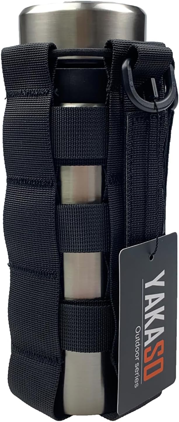 Tactical Water Bottle Pouch of Weave Design, MOLLE Bottle Holder Kettle Pouches Hydration Carrier Bag, Adjustable H20 Bottle Holster Waist Pack for Hydro Flask, Nalgene, Contigo Bottle