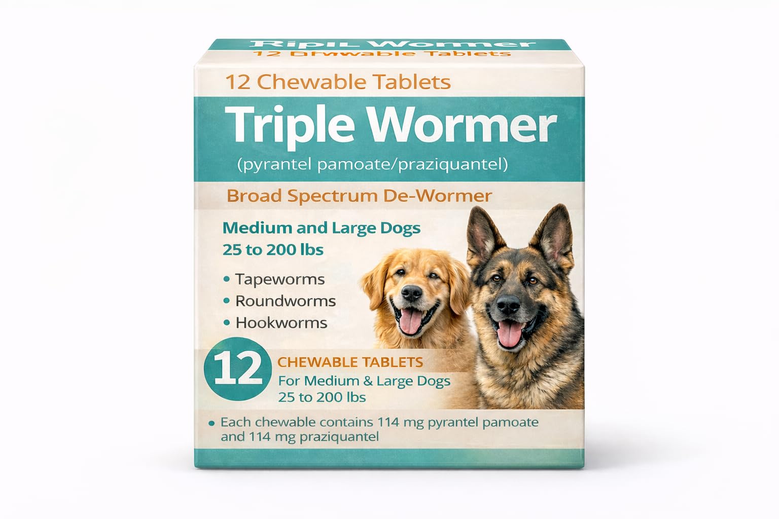 Luckyond Pyrantel Pamoate and Praziquantel De-wormer Tablet