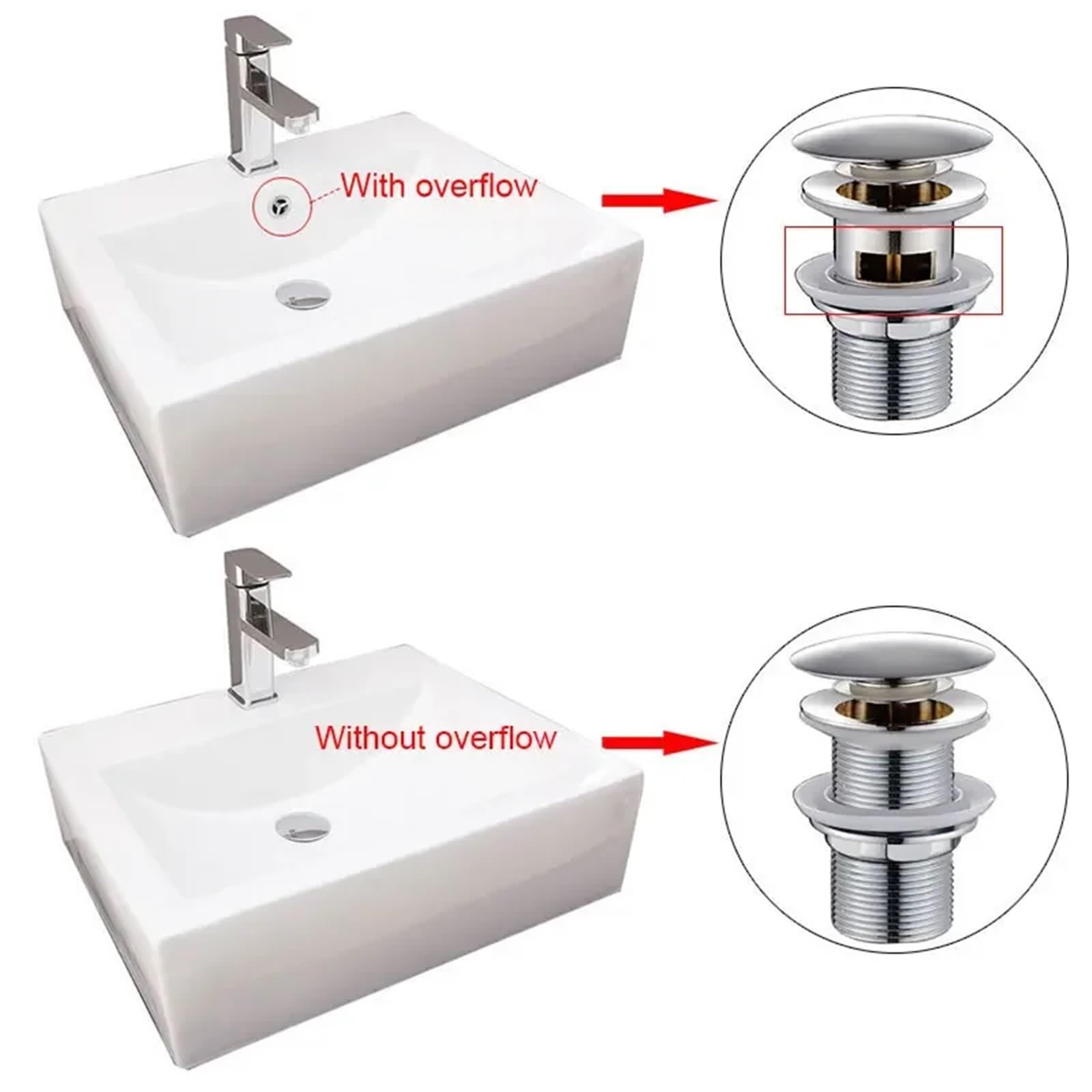 Badezimmer Waschbecken Flasche Falle Pop Up Abflussstopfen mit Überlauf Abfluss Kit Siphon(No Drain-1)