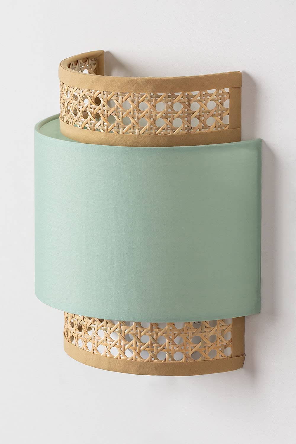 AKWAY Bamboo Wall Lamps for Living rooms | Rattan and Cane Webbing wall lamps for Bedroom | Wicker Wall lamps for home Decoration (Bulb not Included) (sky blue) (B0CCR1QTT1) Amazon Price History, Amazon Price Tracker