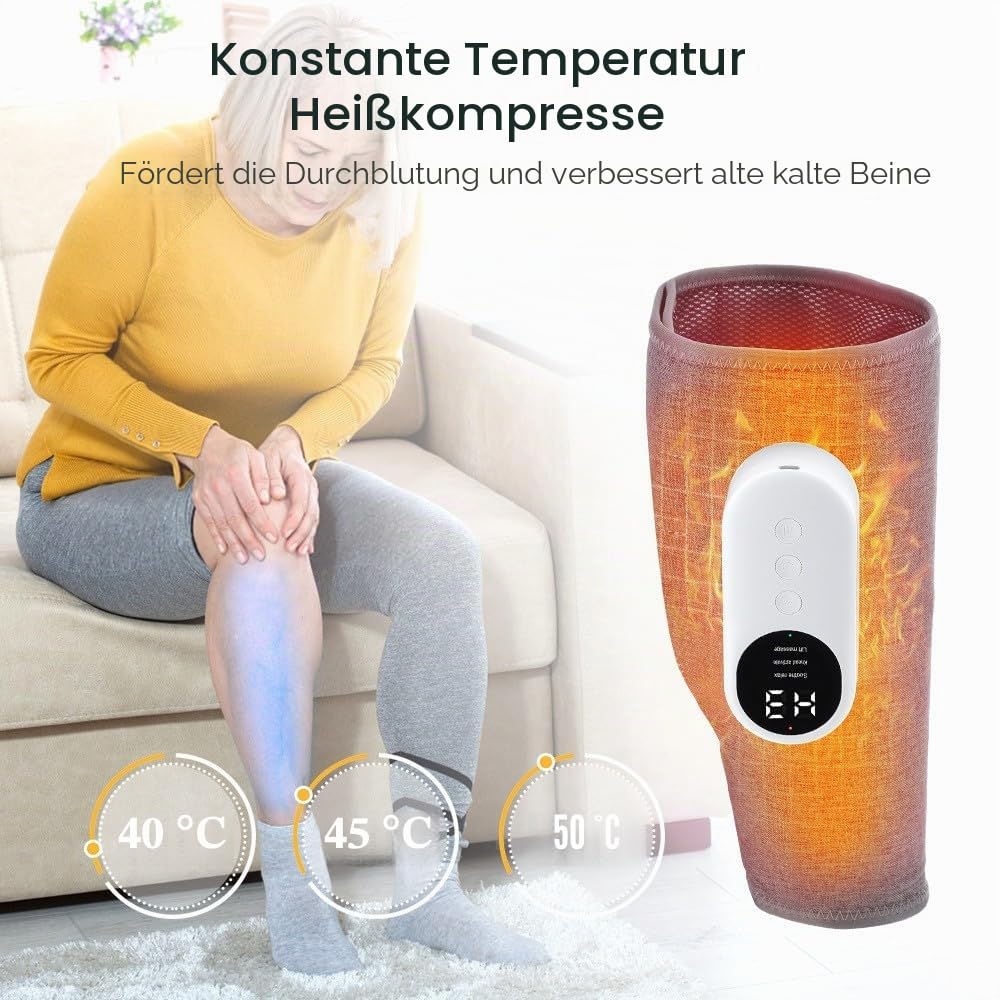 Minasaa 3-in-1 Massagegerät für schmerzfreie und vitale Beine, 3 Intensitäten 3 Modi Massagegerät Beine Kabelloses zur Muskelentspannung Blutzirkulation Lymphdrainage für Waden Oberschenkel Arm