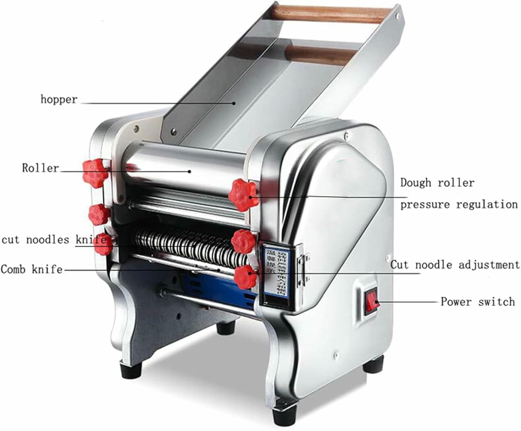 Macchina Automatica per Noodles da 550 W, Macchina Elettrica per Pasta, Macchina Commerciale per Impastare Spaghetti, Uso Domestico E Commerciale
