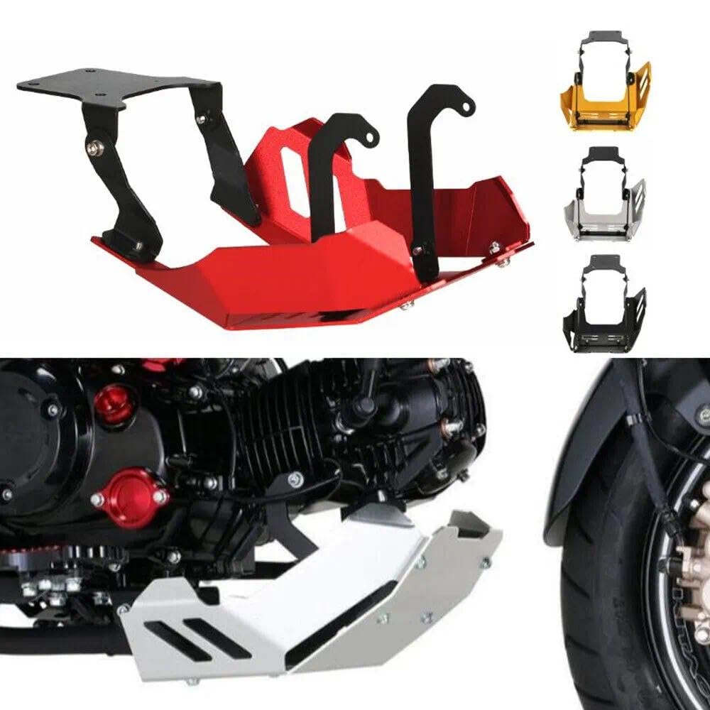 Schutzplatte Motor-Schmutzschutz, kompatibel mit MONKEY 125 2022-2023 GROM 125 JC92 Alle Baujahre, DAX 125 ST125 2022-2024, Motorrad Motor Schutz Abdeckung Basis Chassis Schutz Skid Platte (Gold)