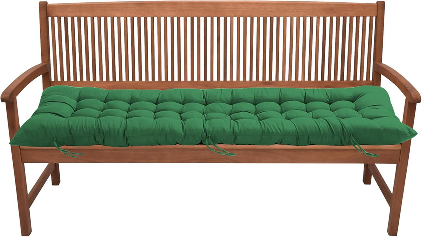 ping bu Thick Garden Bench Cushion 2/3 Seater 100/120cm,8cm Cotton Garden Cushion Long Bench Seat Cushions Pads for Outdoor/Patio/Swing/Home (170x50cm,Dark green)