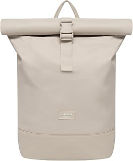 LARKSON Rucksack Damen & Herren Beige - Janne - Rolltop Rucksack mit Laptopfach für Uni, Arbeit, Reise & Fahrrad - Backpack Tagesrucksack Mittelgroß - Wasserabweisend