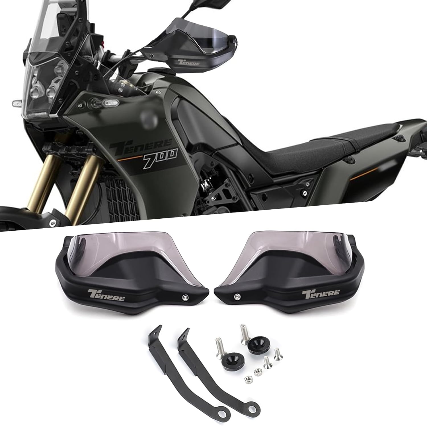 For Tenere700 RALLY/WORLD RAID XTZ700/RALLY 2025 motorcycle hand guard hand guard windshield Handle both hands windproof tenere700 rally 2021-2025 Motorcycle Accessories (Smoke Gray)