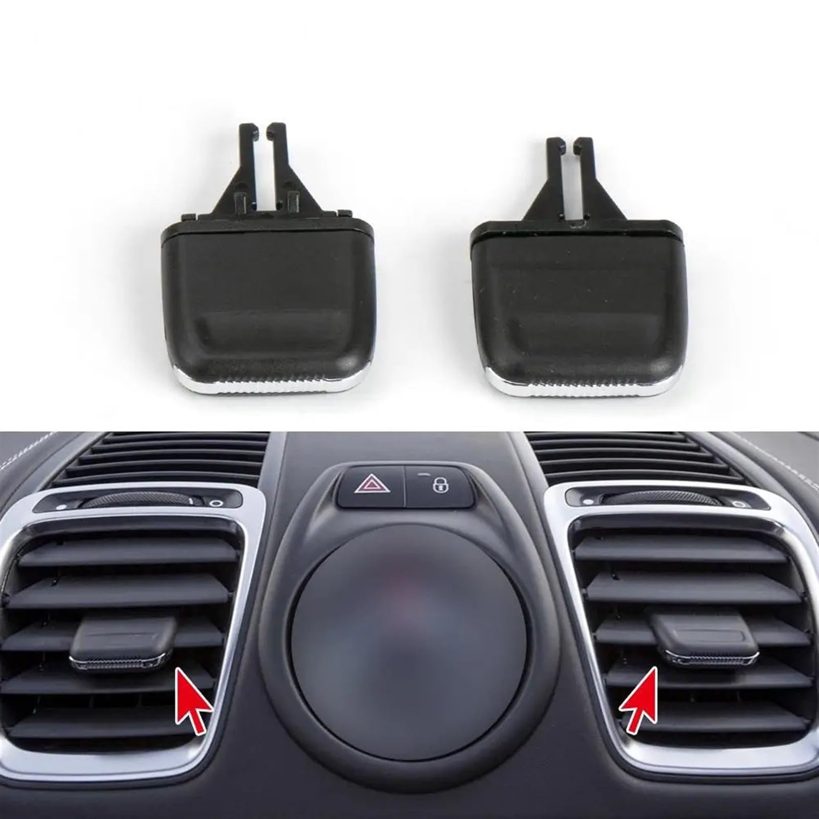BTFWM Interni auto cruscotto anteriore griglia di ventilazione AC presa linguetta clip manopola scorrevole, for Porsche, Boxster Cayman 981 2013-2015 Supporto per bocchetta di aerazione