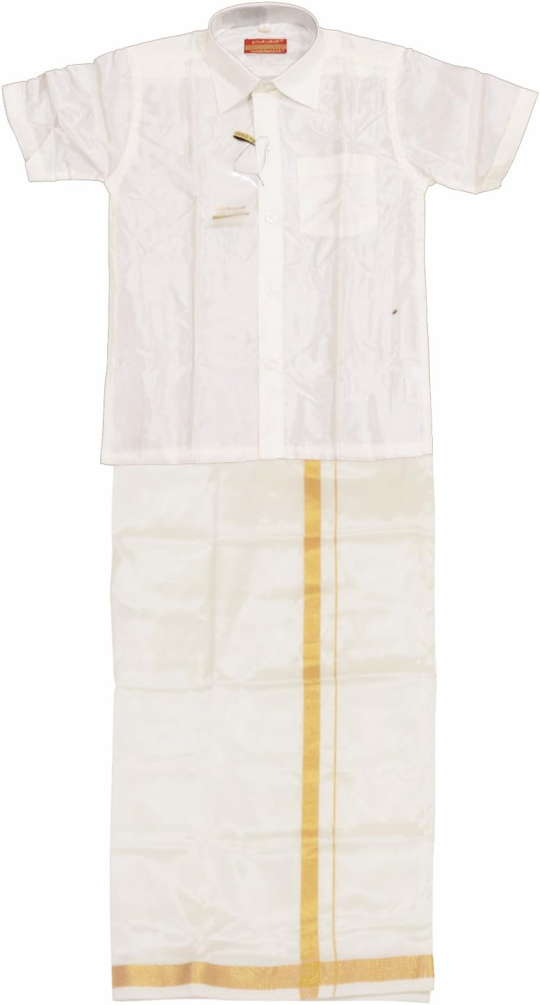 THANGAMAGAN Thala - Thalapathy Boy's Shirt/Dhoty Regular Fit