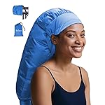 Boloye Hair Dryer Bonnet Attachment - 28.5 XL Hooded Dryer Cap for Faster Drying & Deep Conditioning, Extra-Large Space Fits Thick, Curly Hair & Styling Tools (Blue, Extra Large)