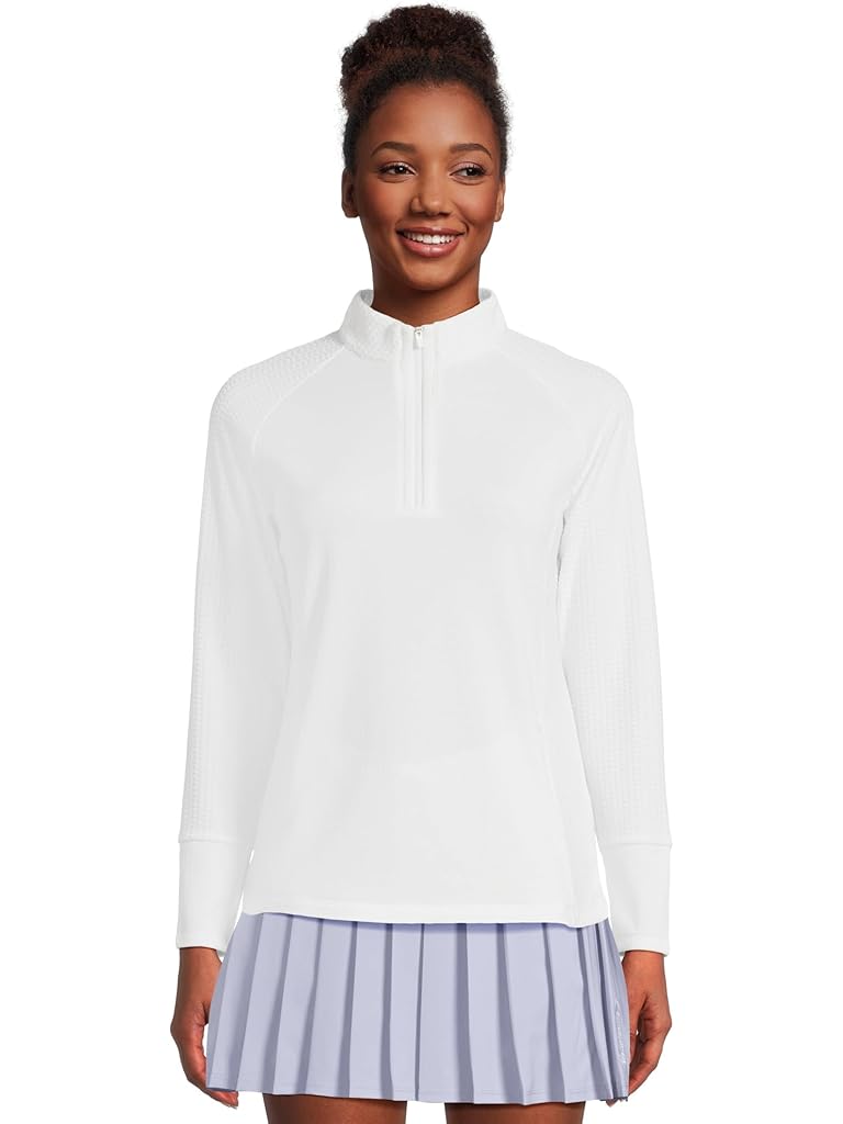 White Callaway Textured Mixed Media 1/4-zip