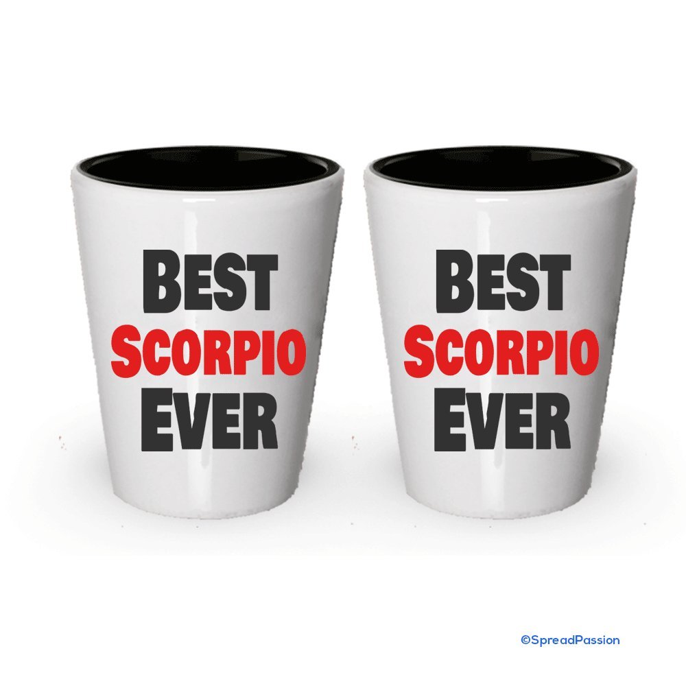 Meilleur Scorpio jamais Verre à liqueur White Exterior and Black Interior