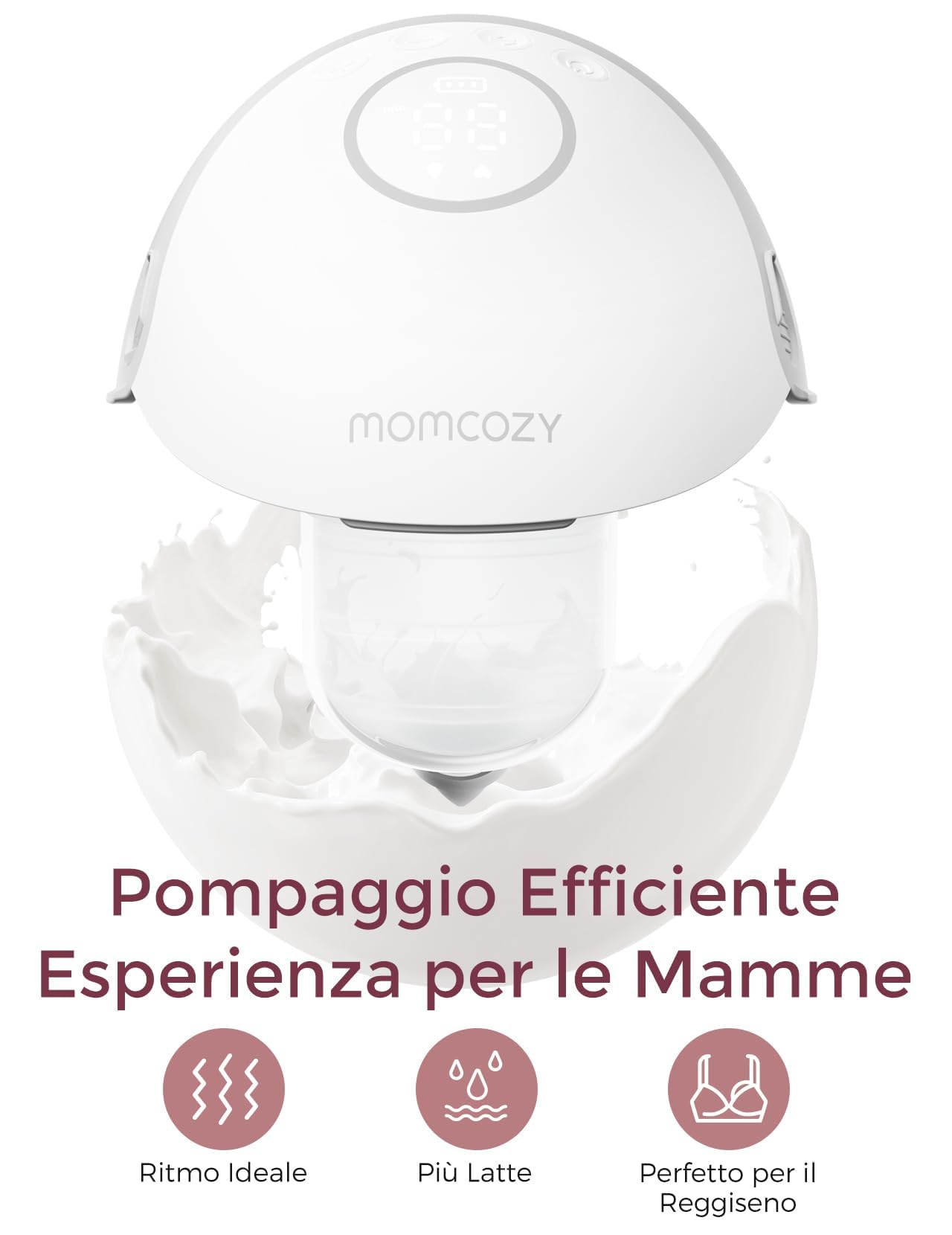 Momcozy M6 Sacaleches Eléctrico Manos Libres, 295 mmHg, 3 Modos 9 Niveles