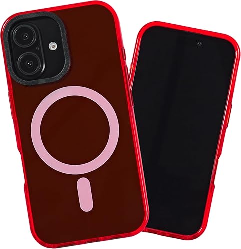 Miniatura 21 de SteepLab Funda de barrera para iPhone 14, protección de 360 grados que absorbe impactos con bisel elevado y colores llamativos (fresa roja