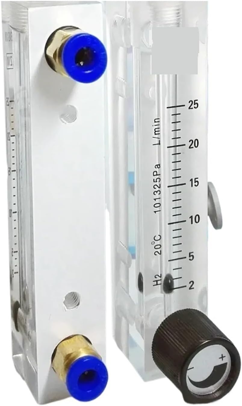 100-1000mL/min 0.3-3 0.5-5 1-10 2-20 2-25L/min LZM-8M H2 Hydrogen Flowmeter Rotameter Adjustbale Valve 6mm Connect(0.5-5LPM)