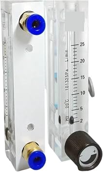 100-1000mL/min 0.3-3 0.5-5 1-10 2-20 2-25L/min LZM-8M H2 Hydrogen Flowmeter Rotameter Adjustbale Valve 6mm Connect100-1000ml per min