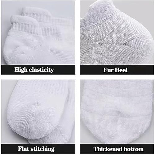 Miniatura 3 de Calcetines blancos para mujer, calcetines deportivos para correr, calcetines deportivos de corte bajo, calcetines de tobillo para hombres y mujeres,