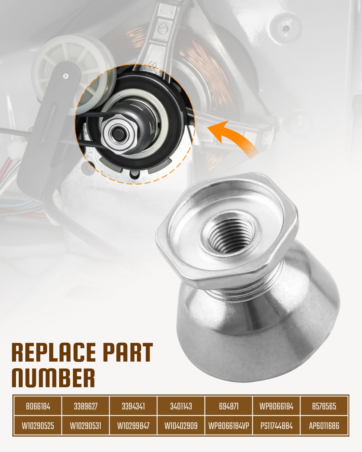 8066184 3394341 - Polea de motor de secadora 29 reemplaza 3401143