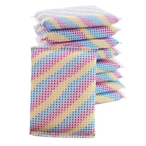 Tuklye Lot de 16 éponges de nettoyage réutilisables double face pour la cuisine