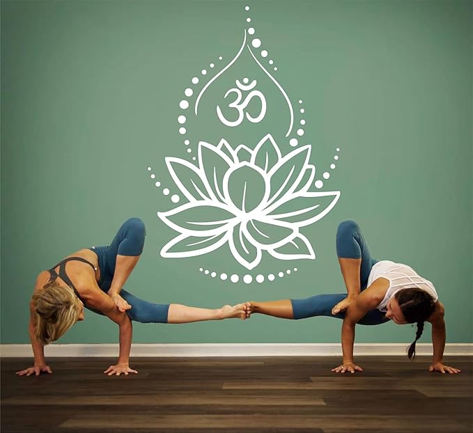 Lotus Vinyl Wall Decals Om Sign Yoga Meditating Decal Murals