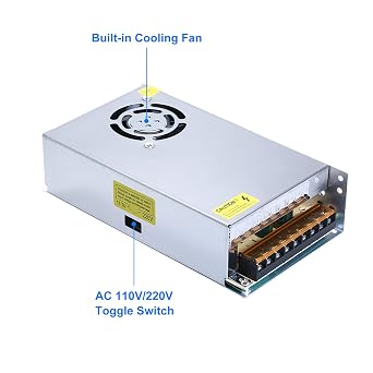 24v 10a Power Supply,Universal Regulated Switching Transformer Adapter for LED Strip Lights,CCTV Camera,and Computer Project with AC 110-240V to DC 24v10a 240W Converter and Low Voltage Output