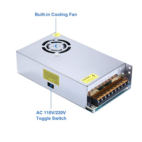 24v 10a Power Supply,Universal Regulated Switching Transformer Adapter for LED Strip Lights,CCTV Camera,and Computer Project with AC 110-240V to DC 24v10a 240W Converter and Low Voltage Output