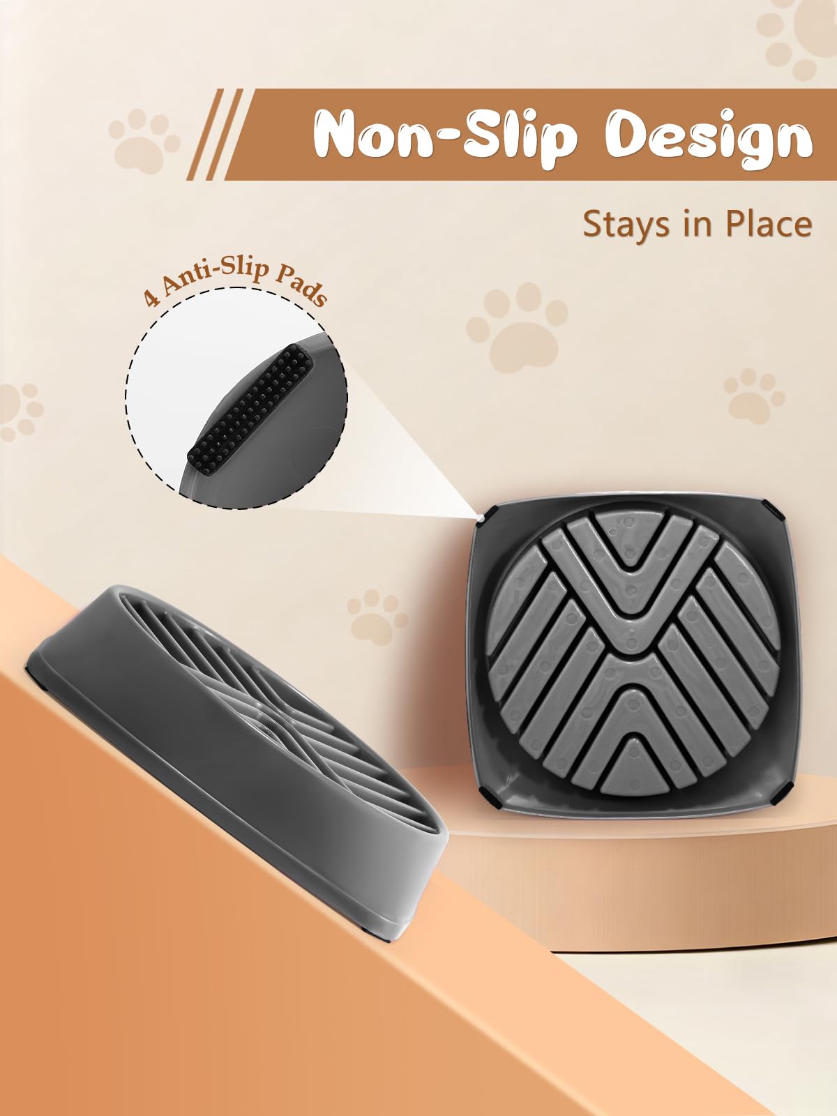 KASBAH Slow Feeder Dog Bowls Large Breed, 5 Cups Capacity for Wet & Dry Food, Puzzle Maze Bowl for Fast Eaters, Non-Slip Base, BPA Free, Helps Prevent Bloat and Aid Digestion - image 6